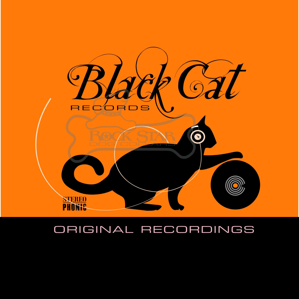 Black Cat DJ Art Print