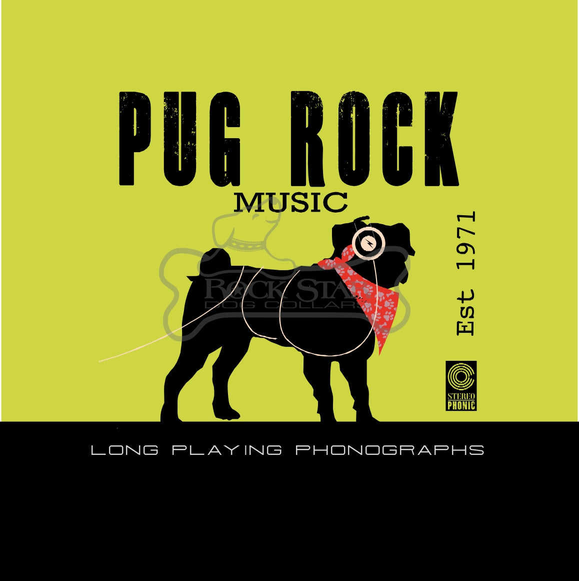 Pug Rock Art Print