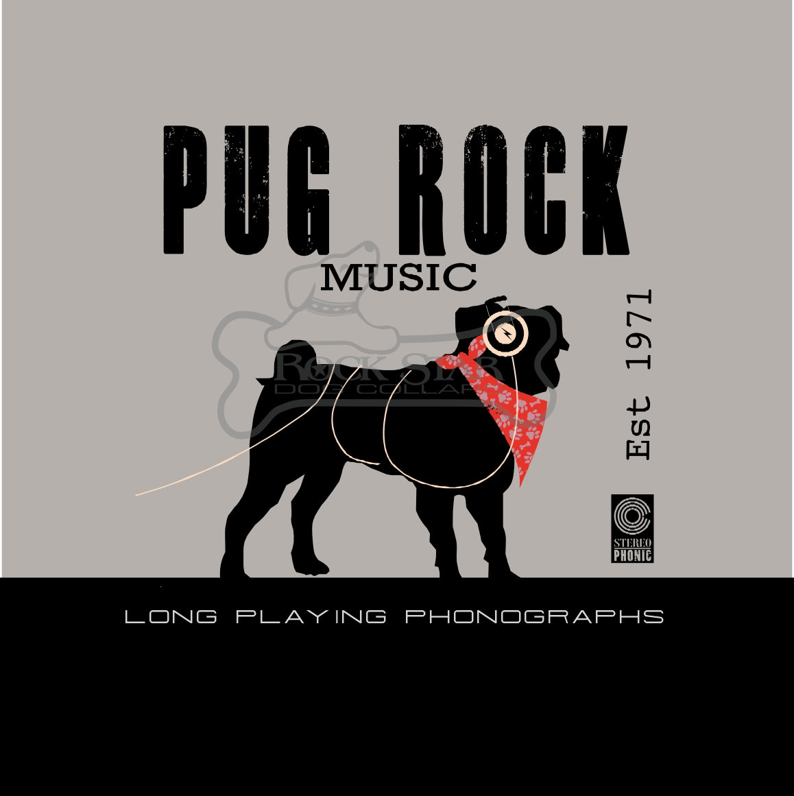 Pug Rock Art Print