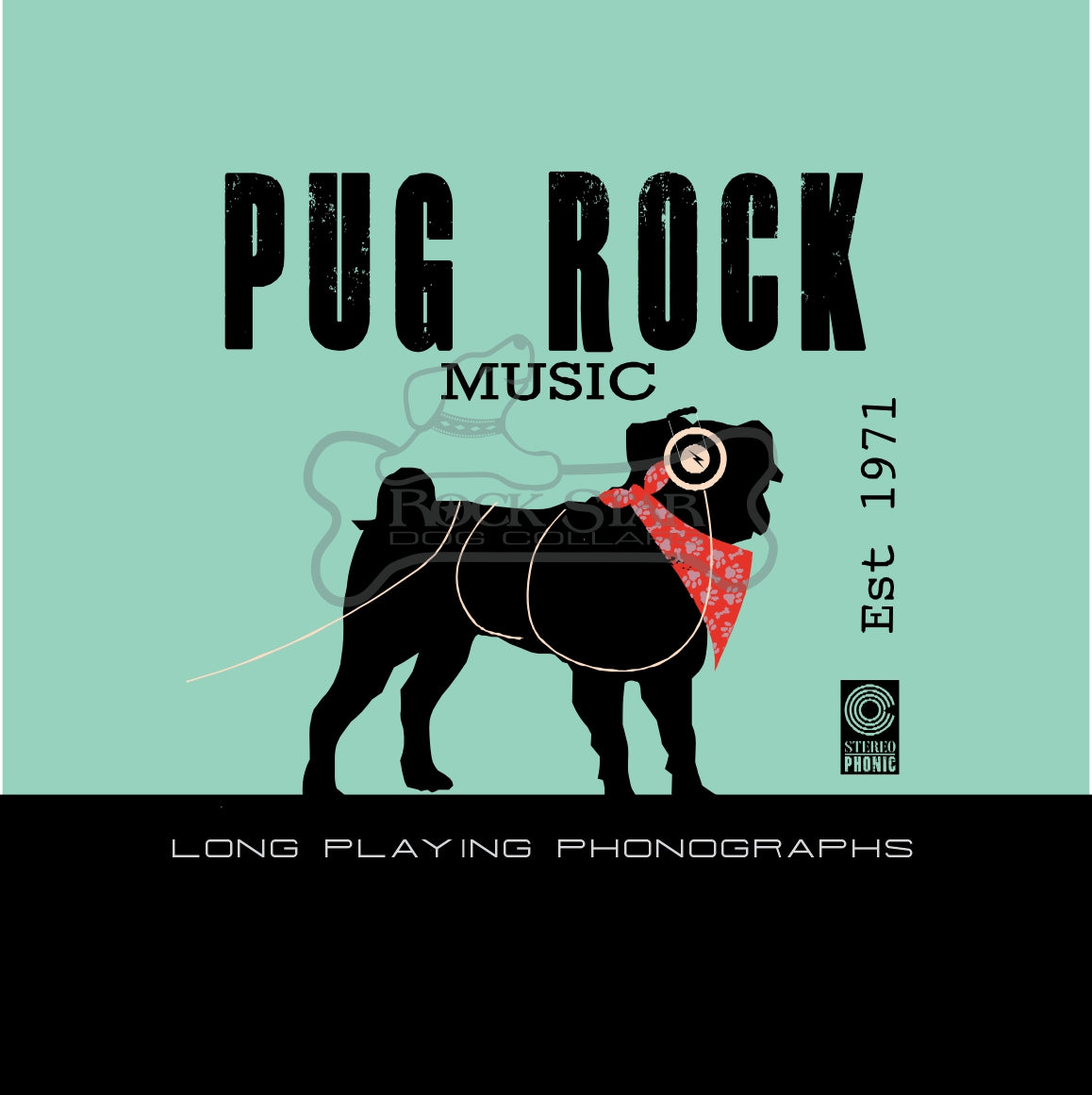 Pug Rock Art Print