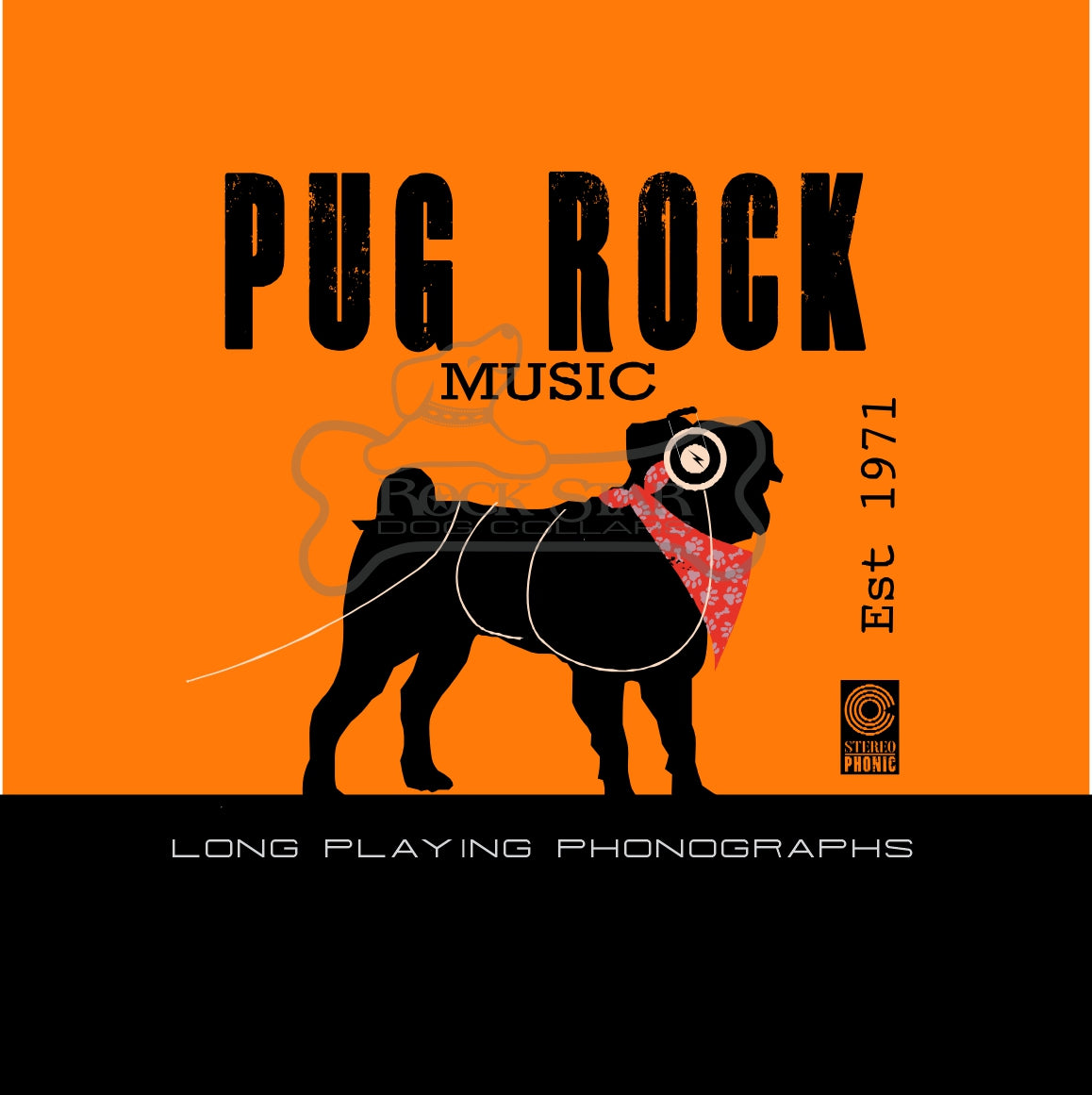 Pug Rock Art Print