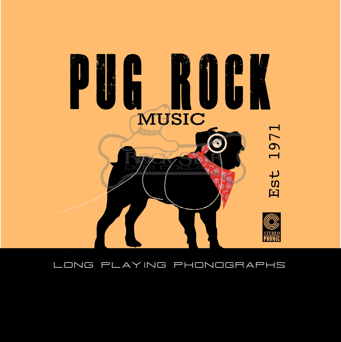 Pug Rock Art Print