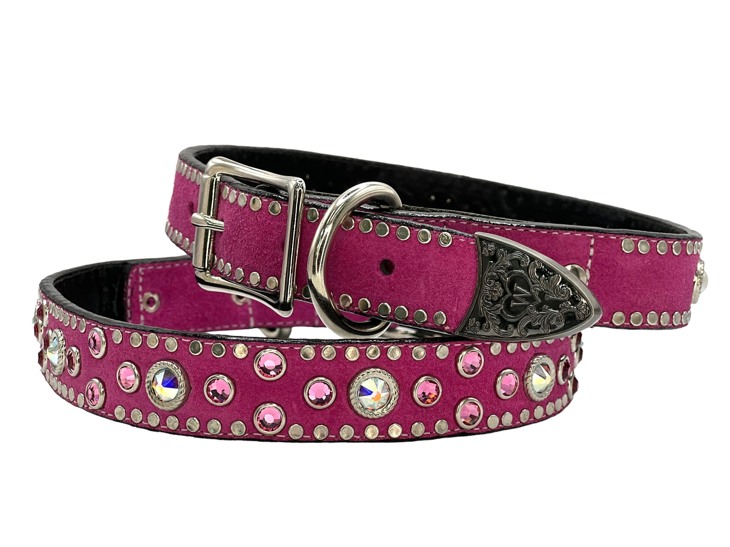 Pink Suede Dog Collar