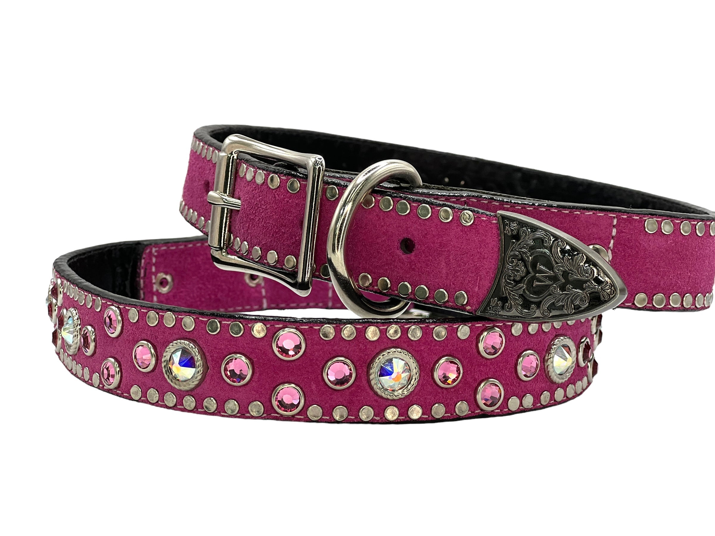 Pink Suede Dog Collar