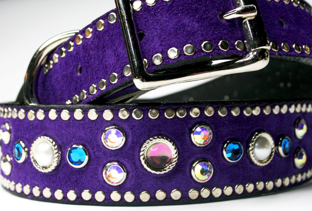 Divine Purple suede dog collar , DOG COLLARS - RockStarDogCollars