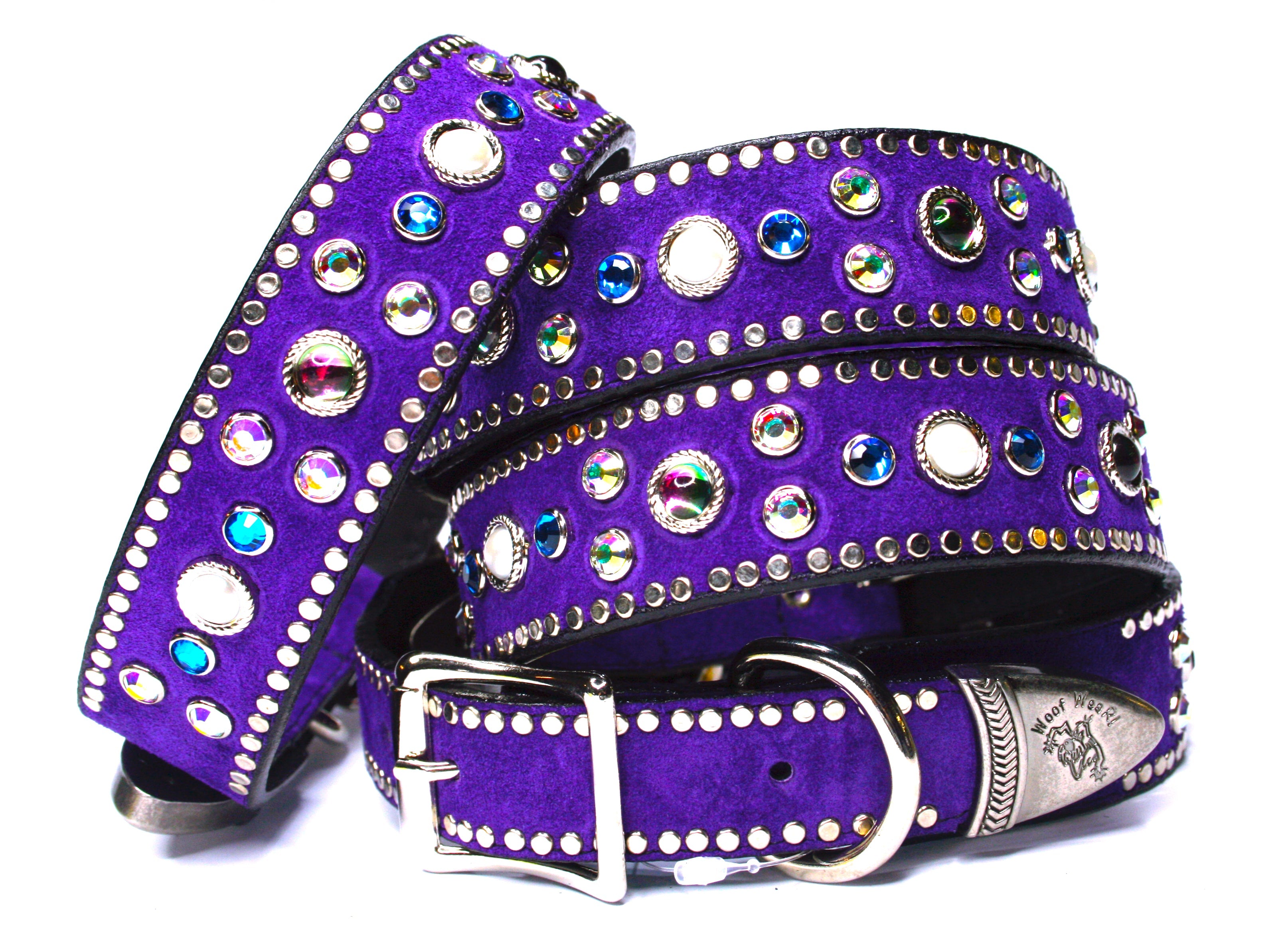 Divine Purple suede dog collar , DOG COLLARS - RockStarDogCollars